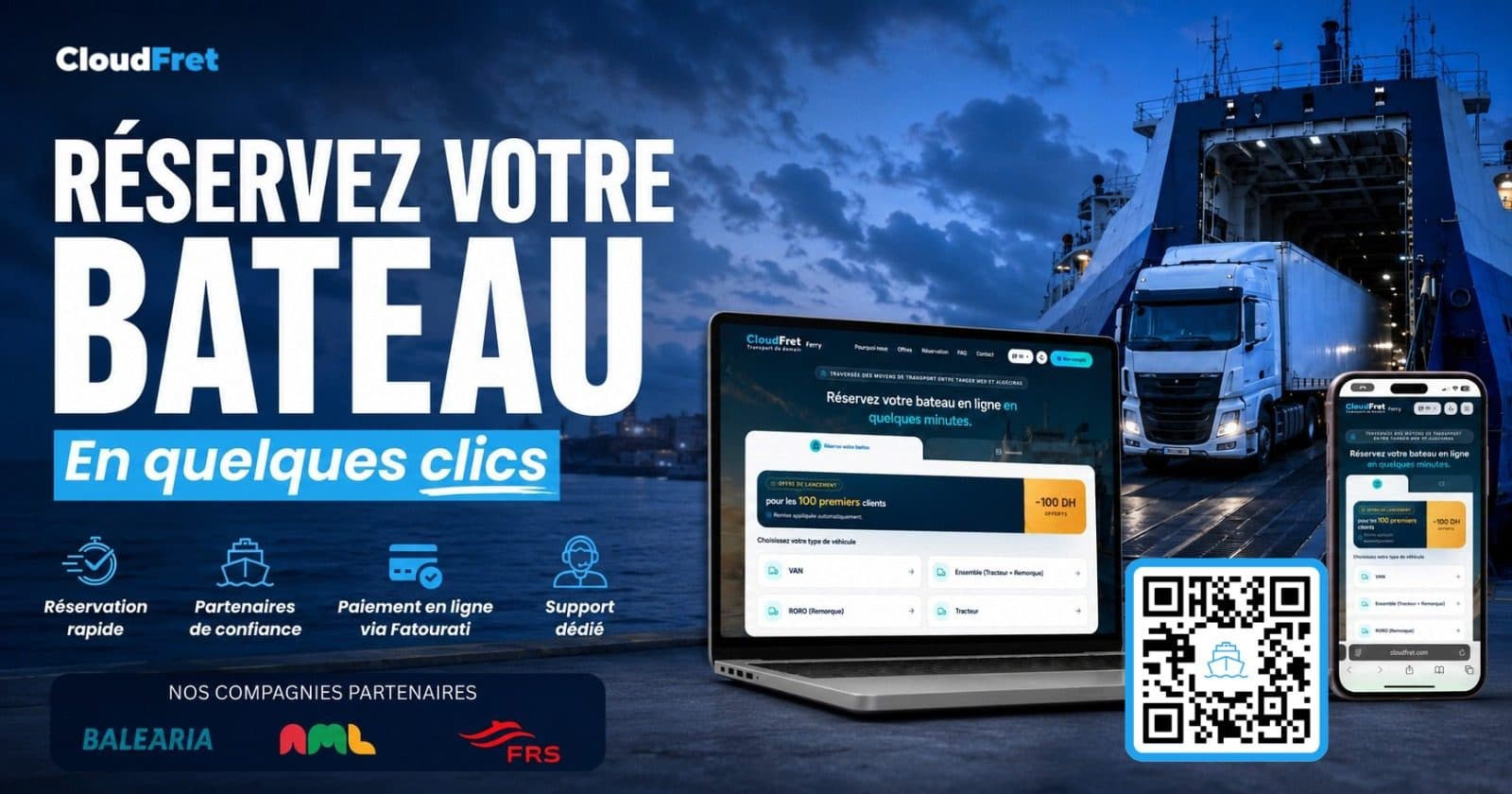 Réservez votre ferry Tanger Med–Algésiras avec CloudFret