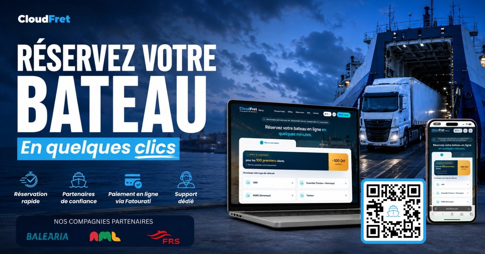 Réservez votre ferry Tanger Med–Algésiras avec CloudFret